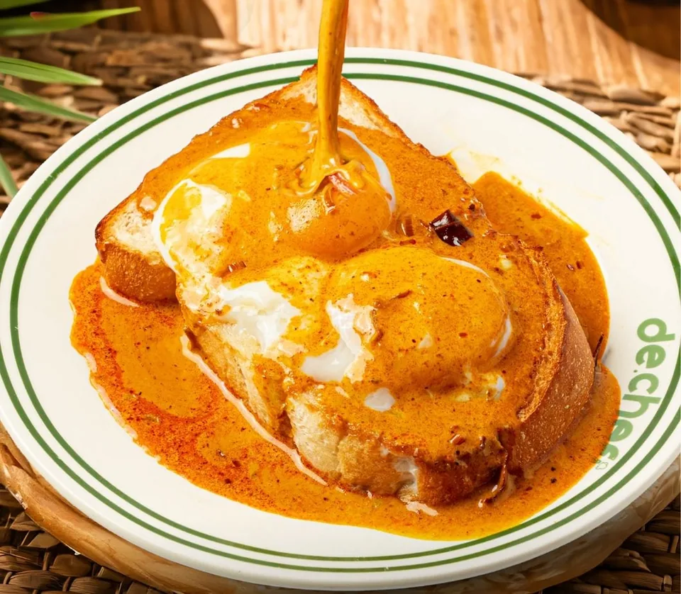 Curry Lava Egg Toast